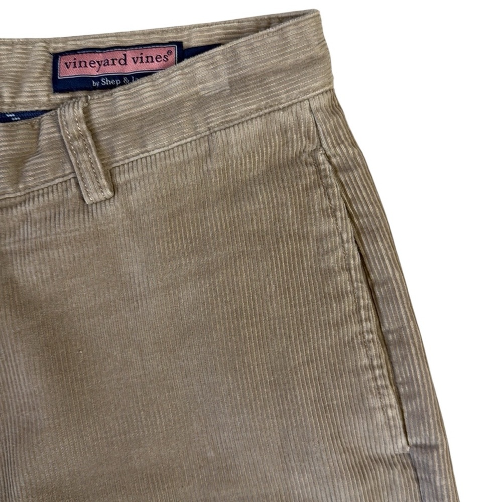 Vineyard Vines Wide Leg Tan Corduroy Club Pants Wide Wale Preppy Cotton 34x33 - Picture 5 of 12